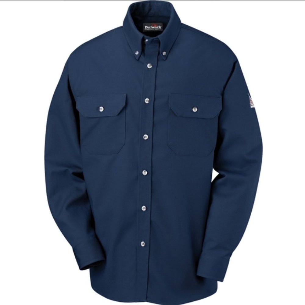 Bulwark Flame Resistant Shirt Arc Rating ATPV 11 cal/cm2  Navy M